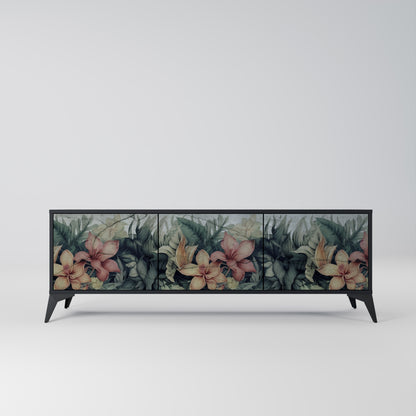 HEAVENLY BLOOM 3-dörrars TV-bänk i svart finish