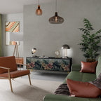 HEAVENLY BLOOM 3-dörrars TV-bänk i svart finish