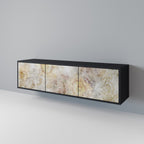 SUNFLOWER BLUR 3-dörrars TV-bänk i svart finish