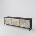 SUNFLOWER BLUR 3-dörrars TV-bänk i svart finish