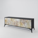 SUNFLOWER BLUR 3-dörrars TV-bänk i svart finish