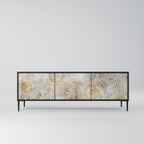 SUNFLOWER BLUR 3-dörrars TV-bänk i svart finish