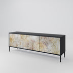 SUNFLOWER BLUR 3-dörrars TV-bänk i svart finish