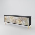 SUNFLOWER BLUR 3-dörrars TV-bänk i svart finish