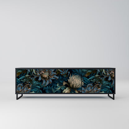TWILIGHT BLOOM 3-dörrars TV-bänk i svart finish