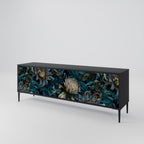 TWILIGHT BLOOM 3-dörrars TV-bänk i svart finish