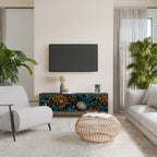 MORNING BLOOM 3-dörrars TV-bänk i svart finish