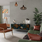 MORNING BLOOM 3-dörrars TV-bänk i svart finish