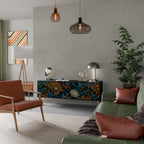 MORNING BLOOM 3-dörrars TV-bänk i svart finish