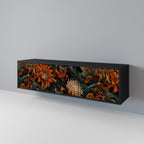 DAWN BLOOM 3-dörrars TV-bänk i svart finish