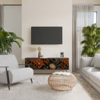 DAWN BLOOM 3-dörrars TV-bänk i svart finish