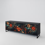 IMAGINARY BLOSSOM 3-dörrars TV-bänk i svart finish