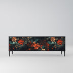 IMAGINARY BLOSSOM 3-dörrars TV-bänk i svart finish