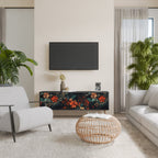 IMAGINARY BLOSSOM 3-dörrars TV-bänk i svart finish