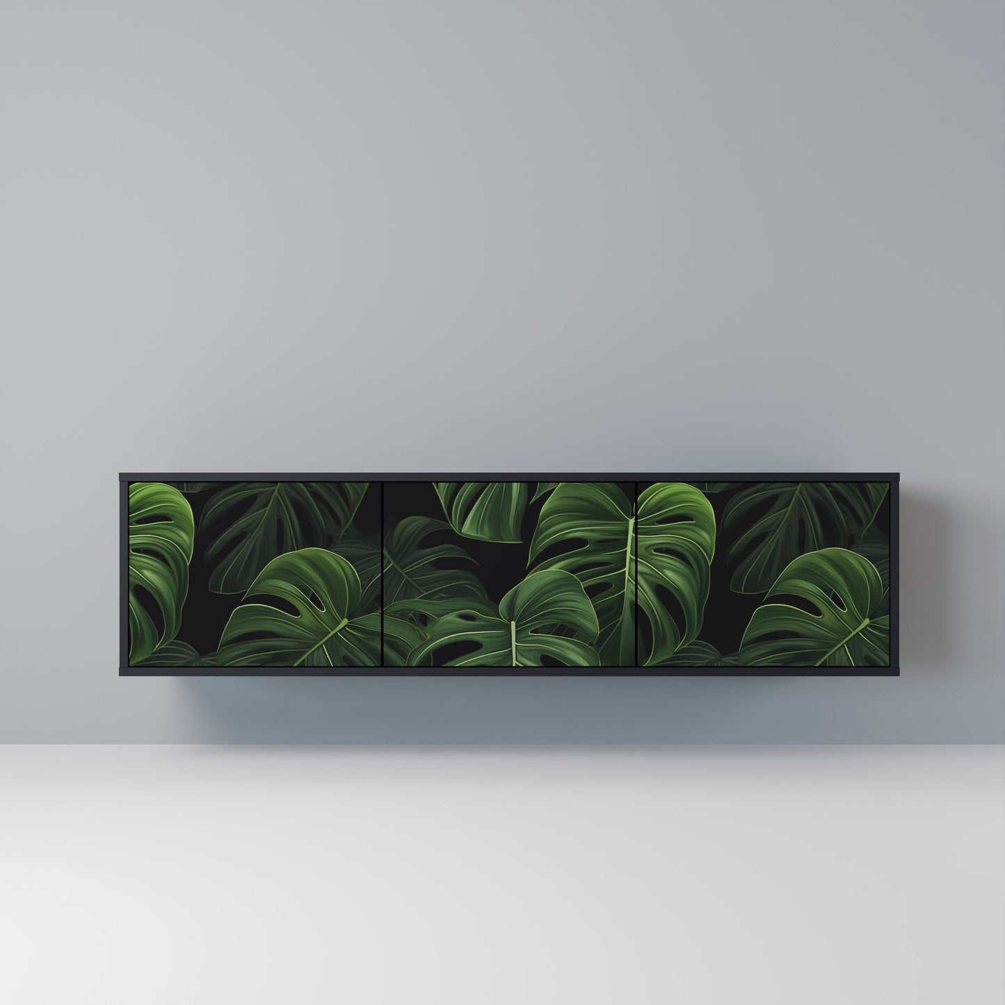 INFINITE MONSTERA 3-dörrars TV-bänk i svart finish
