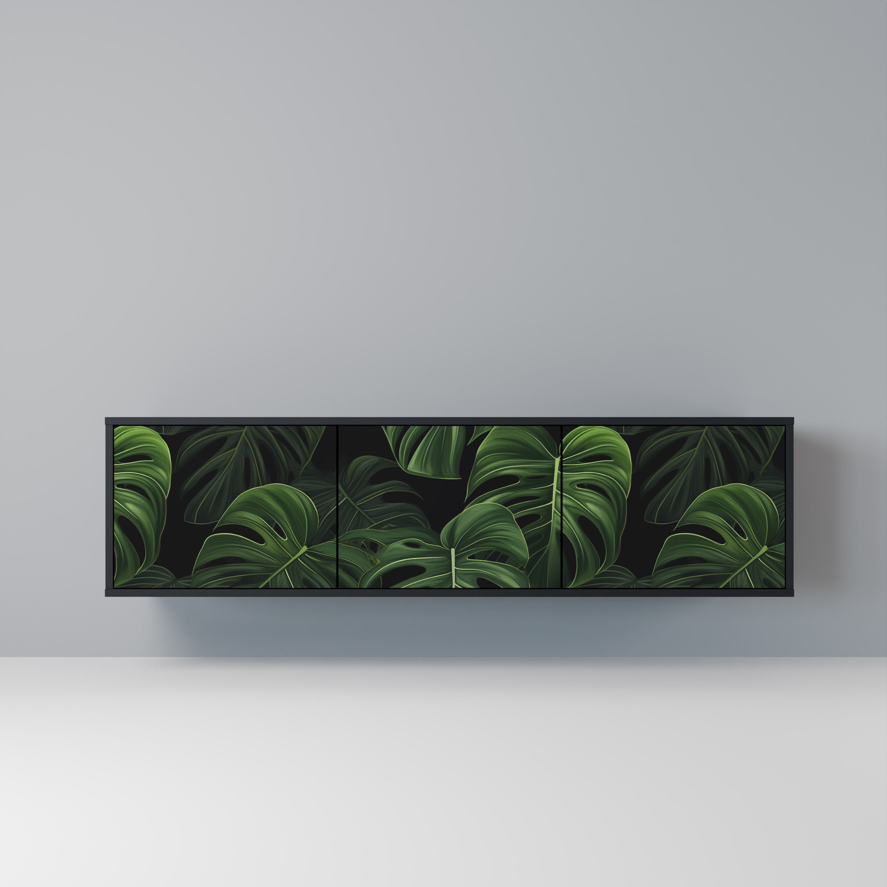 INFINITE MONSTERA 3-dörrars TV-bänk i svart finish