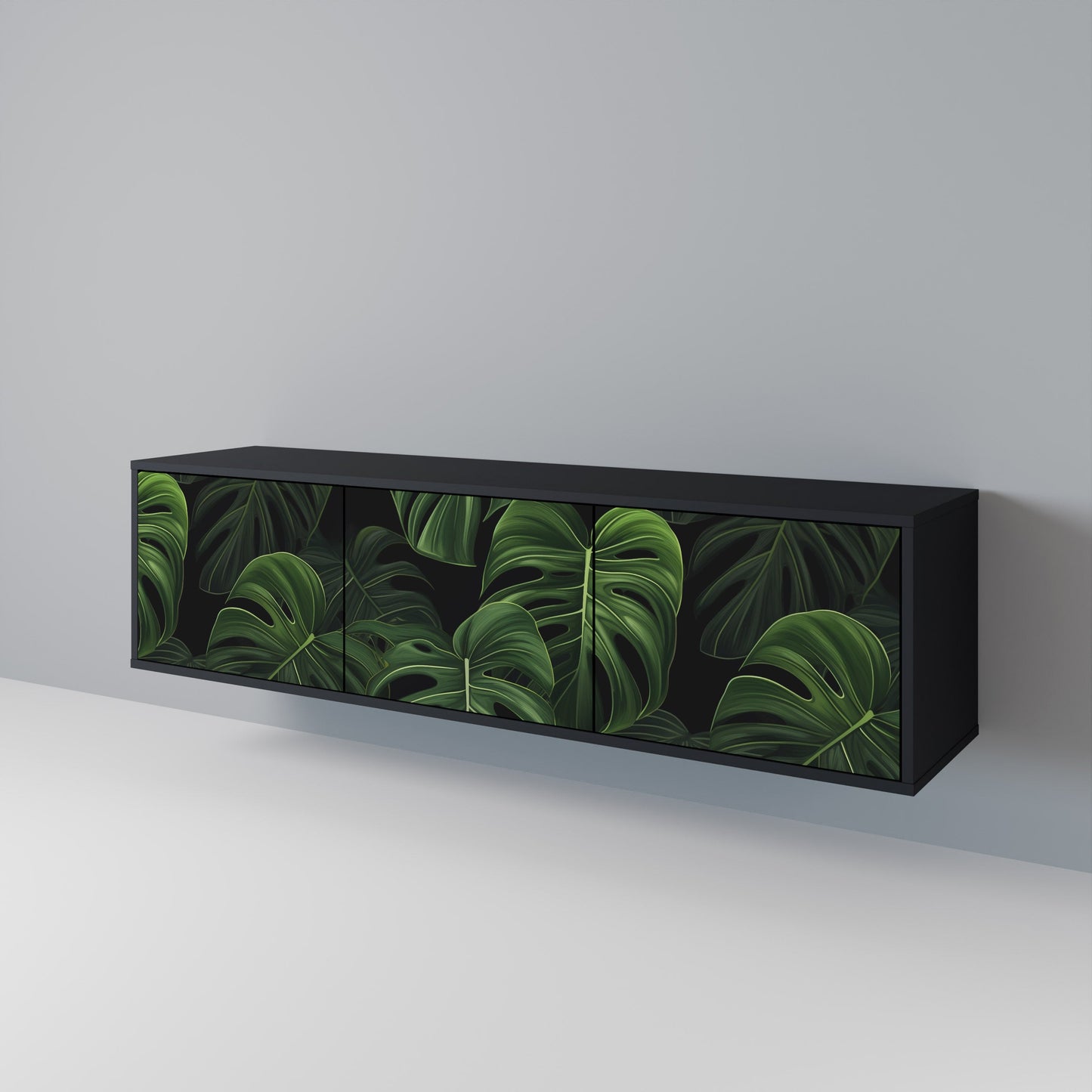 INFINITE MONSTERA 3-dörrars TV-bänk i svart finish