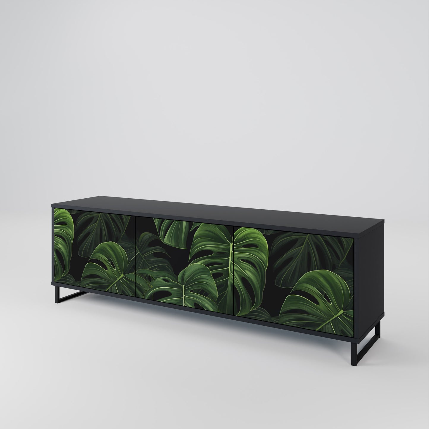 INFINITE MONSTERA 3-dörrars TV-bänk i svart finish