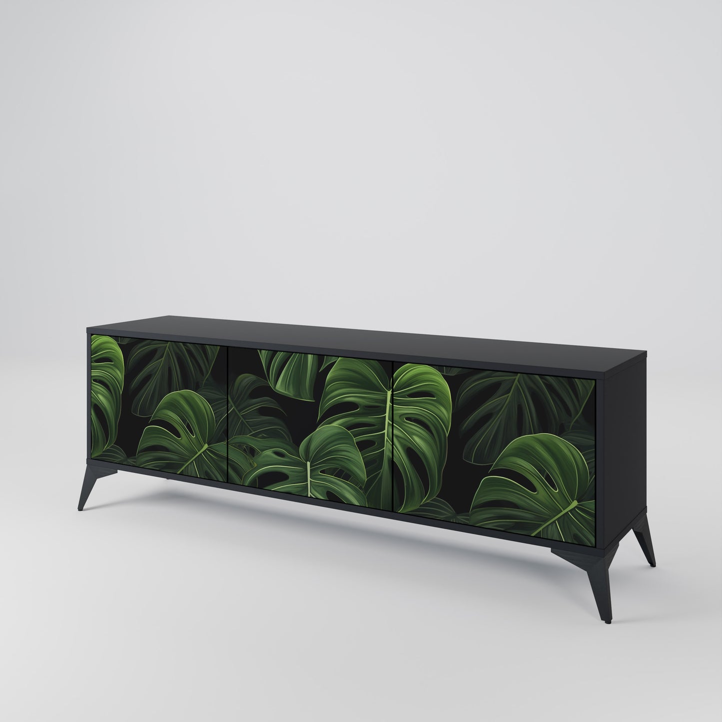INFINITE MONSTERA 3-dörrars TV-bänk i svart finish