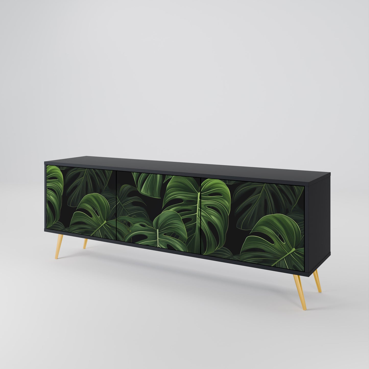 INFINITE MONSTERA 3-dörrars TV-bänk i svart finish