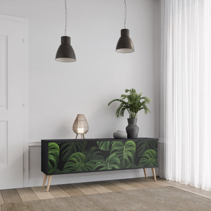 INFINITE MONSTERA 3-dörrars TV-bänk i svart finish