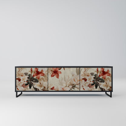 PETAL HARMONY 3-dörrars TV-bänk i svart finish