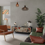 PETAL HARMONY 3-dörrars TV-bänk i svart finish