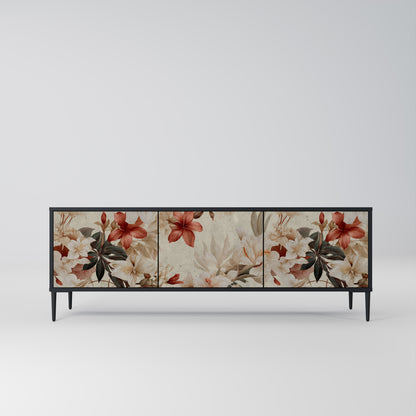 PETAL HARMONY 3-dörrars TV-bänk i svart finish