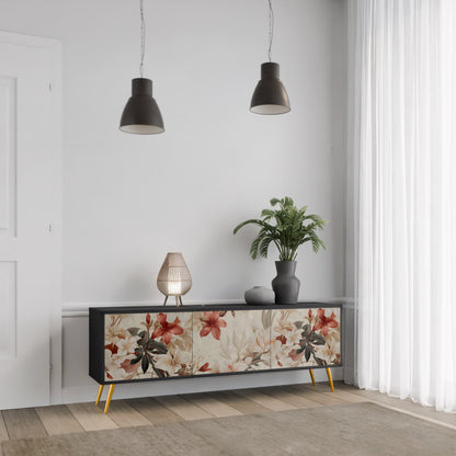 PETAL HARMONY 3-dörrars TV-bänk i svart finish