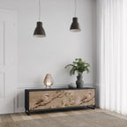 PETAL DISTINGUISH 3-dörrars TV-bänk i svart finish