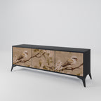 PETAL DISTINGUISH 3-dörrars TV-bänk i svart finish