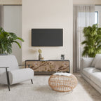 PETAL DISTINGUISH 3-dörrars TV-bänk i svart finish