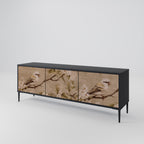 PETAL DISTINGUISH 3-dörrars TV-bänk i svart finish