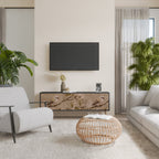 PETAL DISTINGUISH 3-dörrars TV-bänk i svart finish