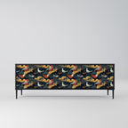 FOWLY DAZE 3-dörrars TV-bänk i svart finish