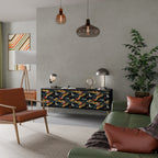 FOWLY DAZE 3-dörrars TV-bänk i svart finish