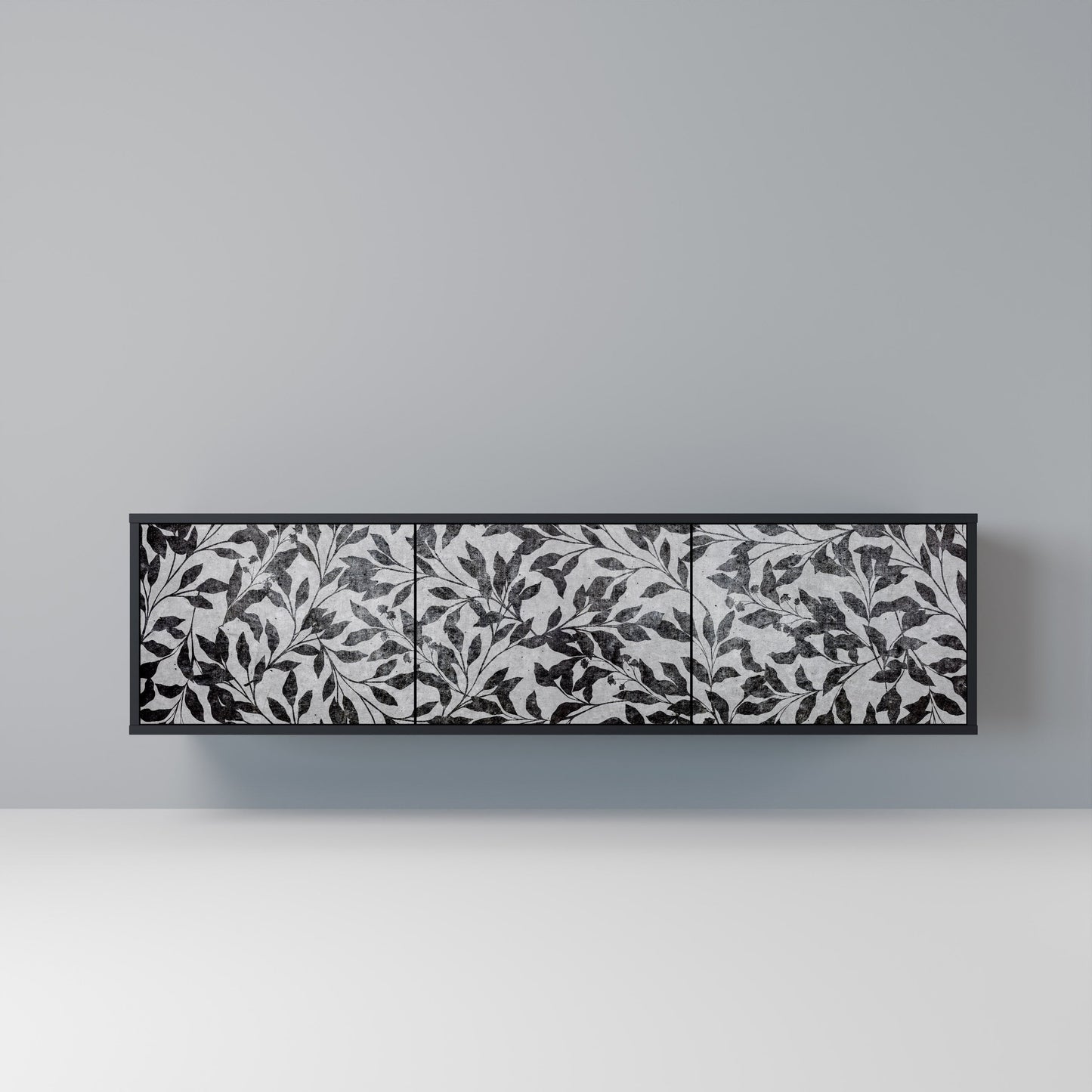 CHARCOAL SPROUT 3-dörrars TV-bänk i svart finish