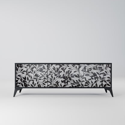 CHARCOAL SPROUT 3-dörrars TV-bänk i svart finish
