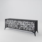 CHARCOAL SPROUT 3-dörrars TV-bänk i svart finish