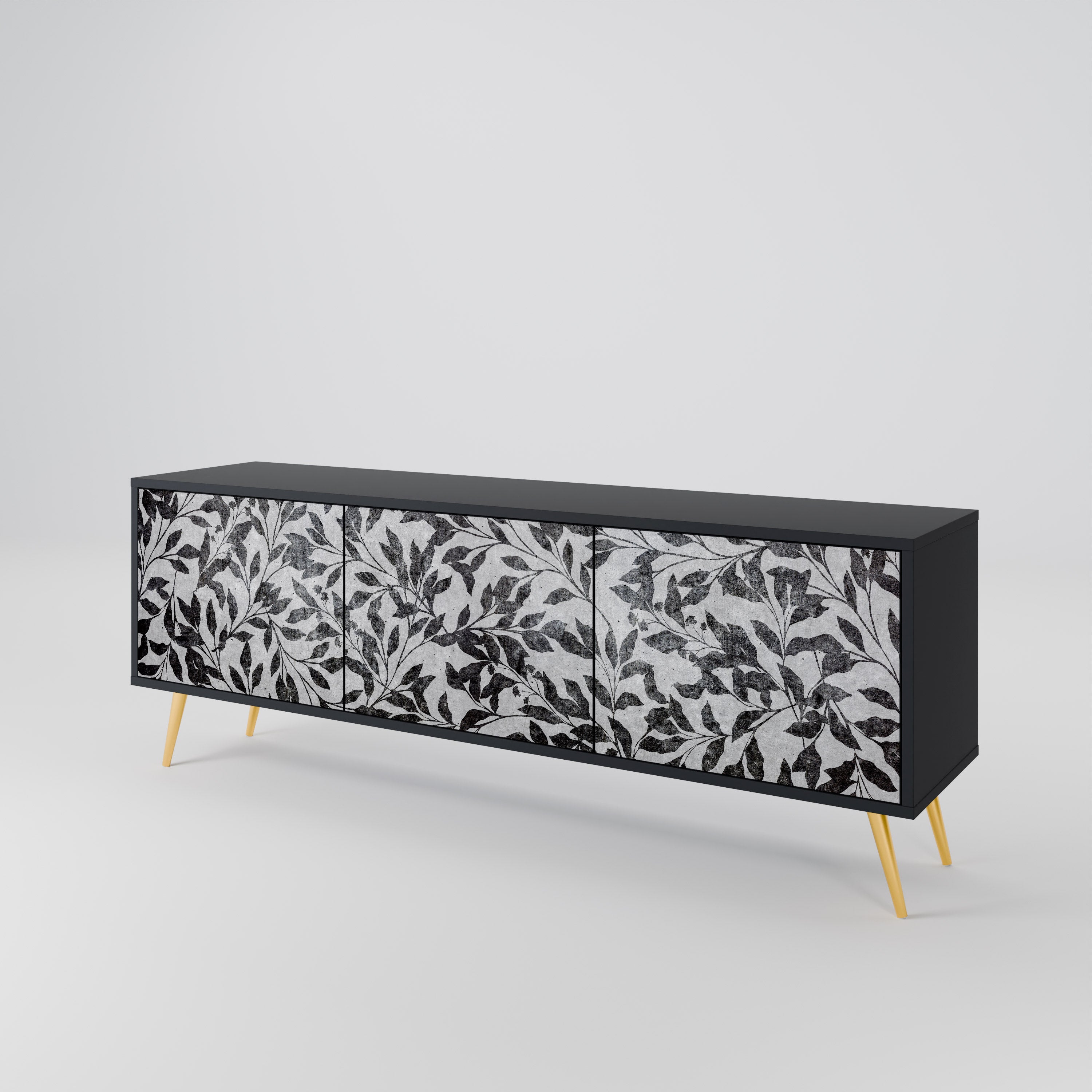 CHARCOAL SPROUT TV-bänk med 3 dörrar