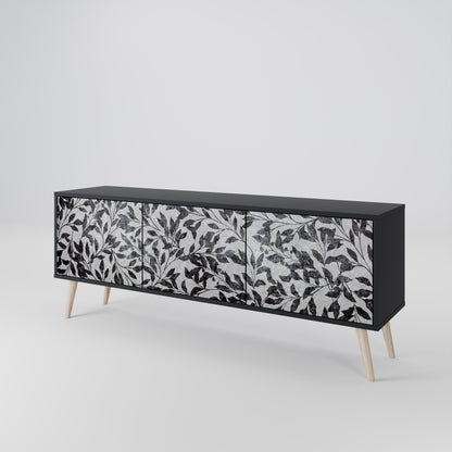 CHARCOAL SPROUT 3-dörrars TV-bänk i svart finish
