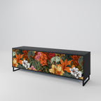 RADIANT FLORA 3-dörrars TV-bänk i svart finish