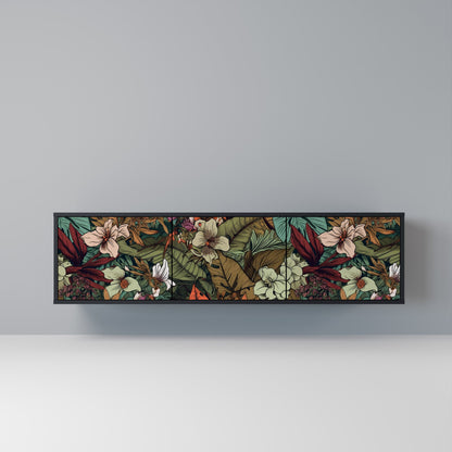 BOTANICAL EMERGENCE 3-dörrars TV-bänk i svart finish