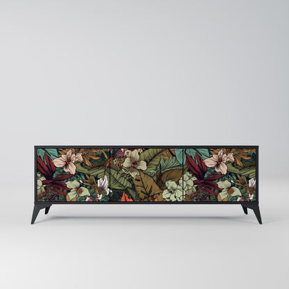 BOTANICAL EMERGENCE 3-dörrars TV-bänk i svart finish