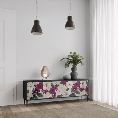FLOWERET DREAM 3-dörrars TV-bänk i svart finish