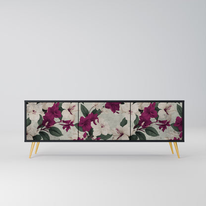 FLOWERET DREAM 3-dörrars TV-bänk i svart finish