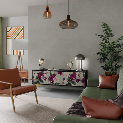 FLOWERET DREAM 3-dörrars TV-bänk i svart finish