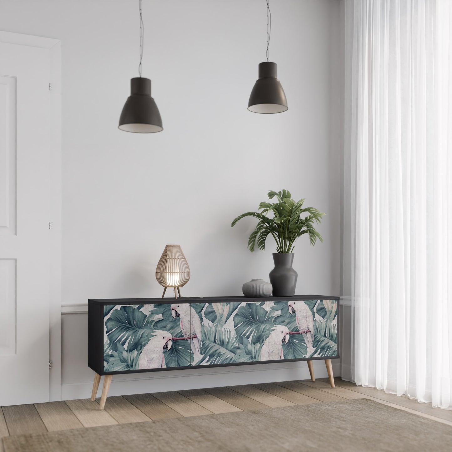POPINJAY LOOK 3-dörrars TV-bänk i svart finish
