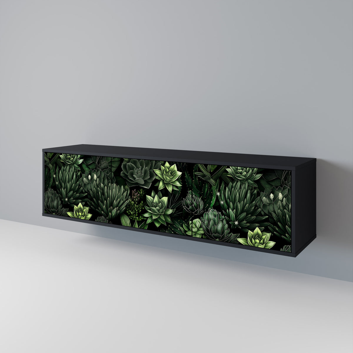 SUCCULENT JUNGLE TV-bänk med 3 dörrar