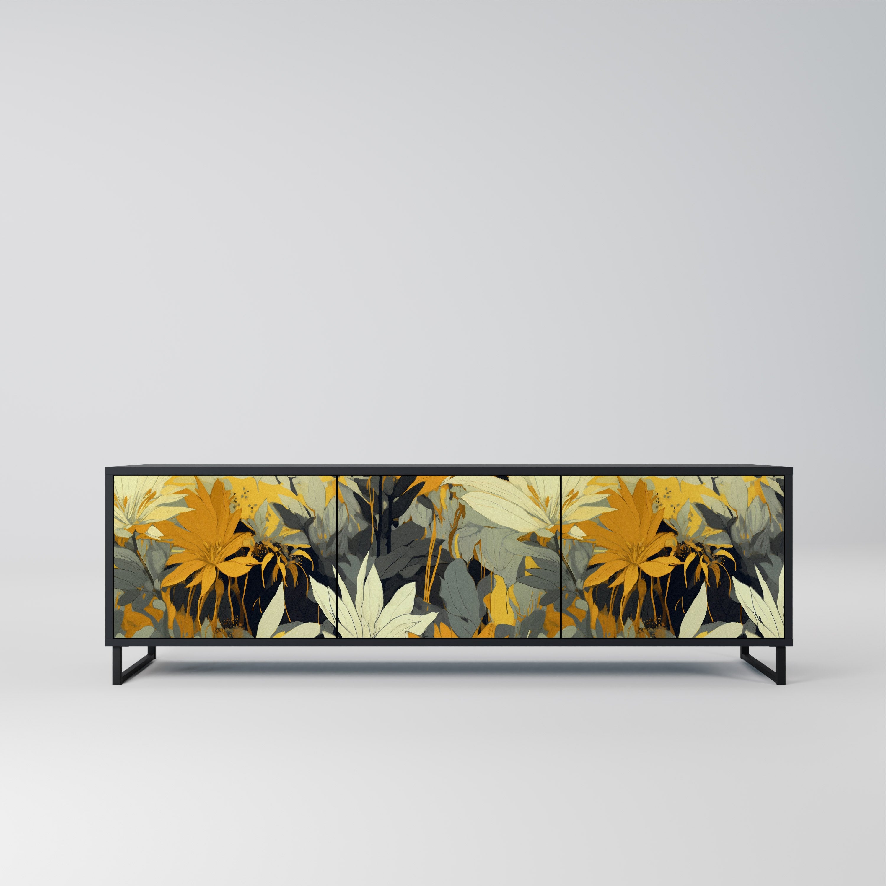 SUNKISSED LILY 3-dörrars TV-bänk i svart finish